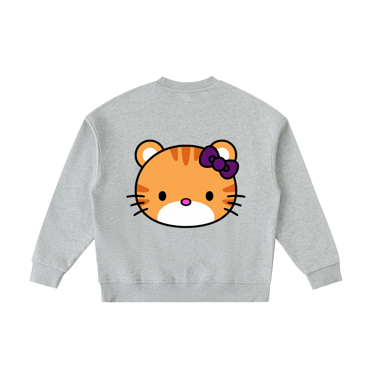 Kawaii Tiger Fleece Kids' Crewneck Sweatshirt