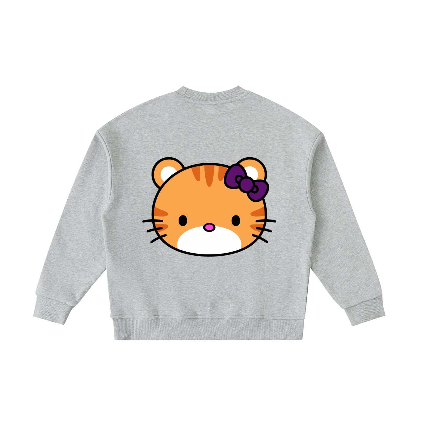 Kawaii Tiger Fleece Kids' Crewneck Sweatshirt