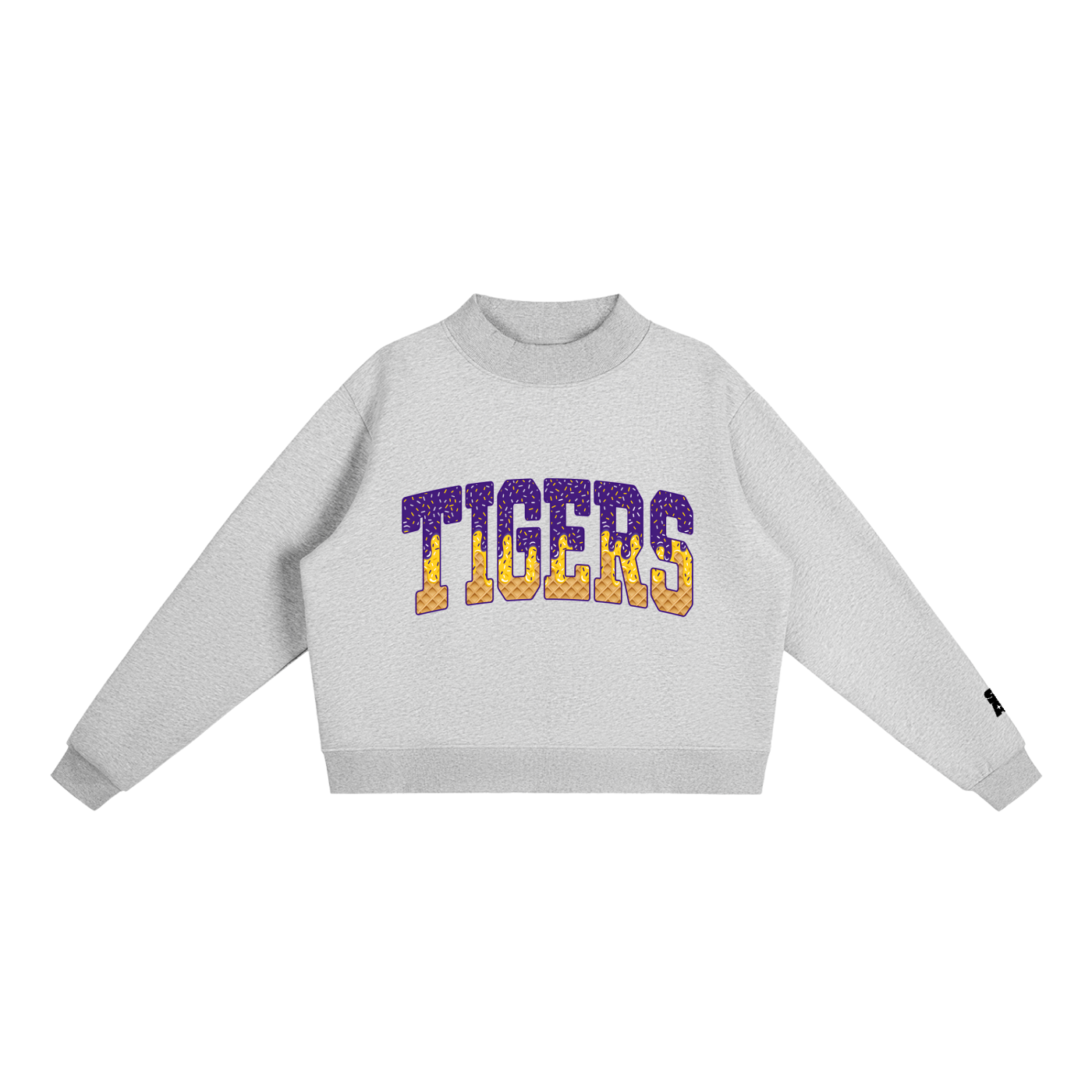 Dripping Tigers Fleece Mock-Neck Crew Sweatshirt