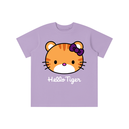 Kawaii Tiger Kids' Drop Shoulder Tee - Slayground