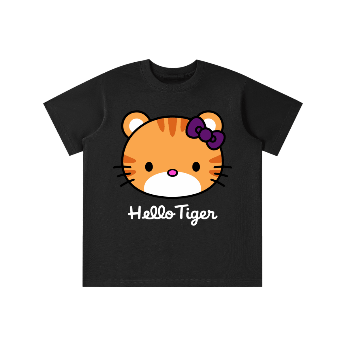 Kawaii Tiger Kids' Drop Shoulder Tee - Slayground