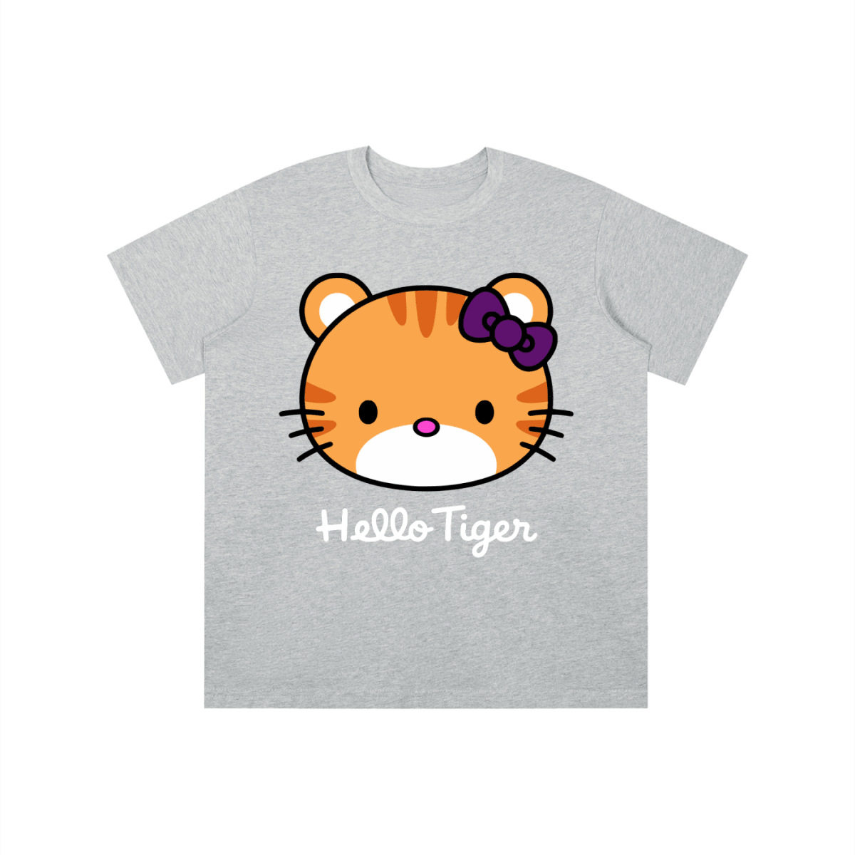 Kawaii Tiger Kids' Drop Shoulder Tee - Slayground