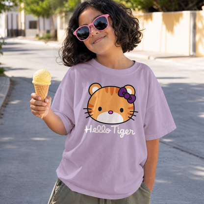 Kawaii Tiger Kids' Drop Shoulder Tee