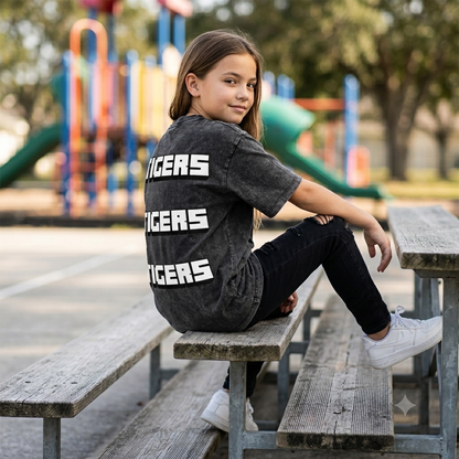 Pixel Tiger Snow Washed Kids' Tee - Slayground