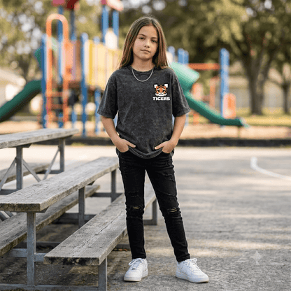 Pixel Tiger Snow Washed Kids' Tee - Slayground
