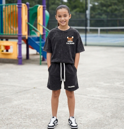 Pixel Tiger Snow Washed Kids' Shorts