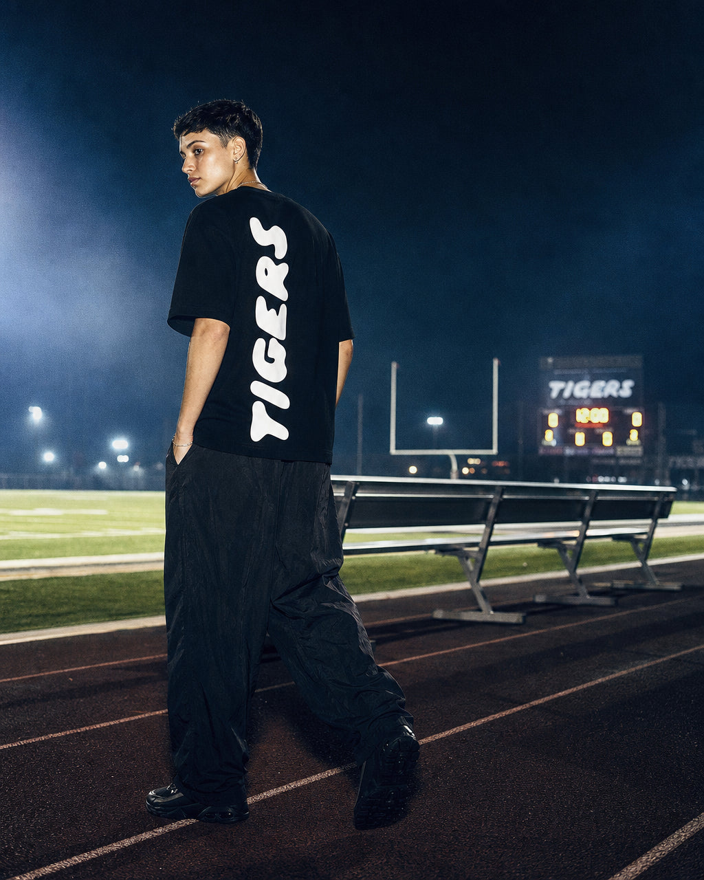 Tigers Boxy T-Shirt - White Text